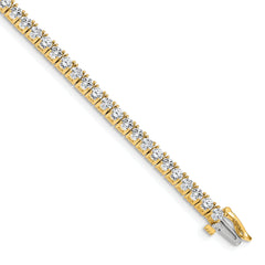 14k Holds 4.92 carat 52-2.9mm Round Diamond 4-prong 7 inch Tennis Bracelet Mounting (No Stone Included)