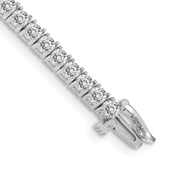 14k White Gold Holds 4.92 carat 52-2.9mm Round Diamond 4-prong 7 inch Tennis Bracelet Mounting (No Stone Included)