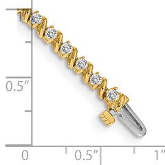 14k Holds 2 carat 44-2.25mm Round Diamond Swirled 2-prong 7 inch Tennis Bracelet Mounting (No Stone Included)