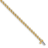 14k Holds 2 carat 44-2.25mm Round Diamond Swirled 2-prong 7 inch Tennis Bracelet Mounting (No Stone Included)
