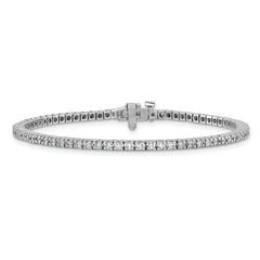 14k White Gold Complete 1.25 carat Round AA Diamond 4-prong 7 inch Tennis Bracelet
