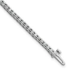 14k White Gold Holds 1.25 carat 74-1.6mm Round Diamond 4-prong 7 inch Tennis Bracelet Mounting (No Stone Included)