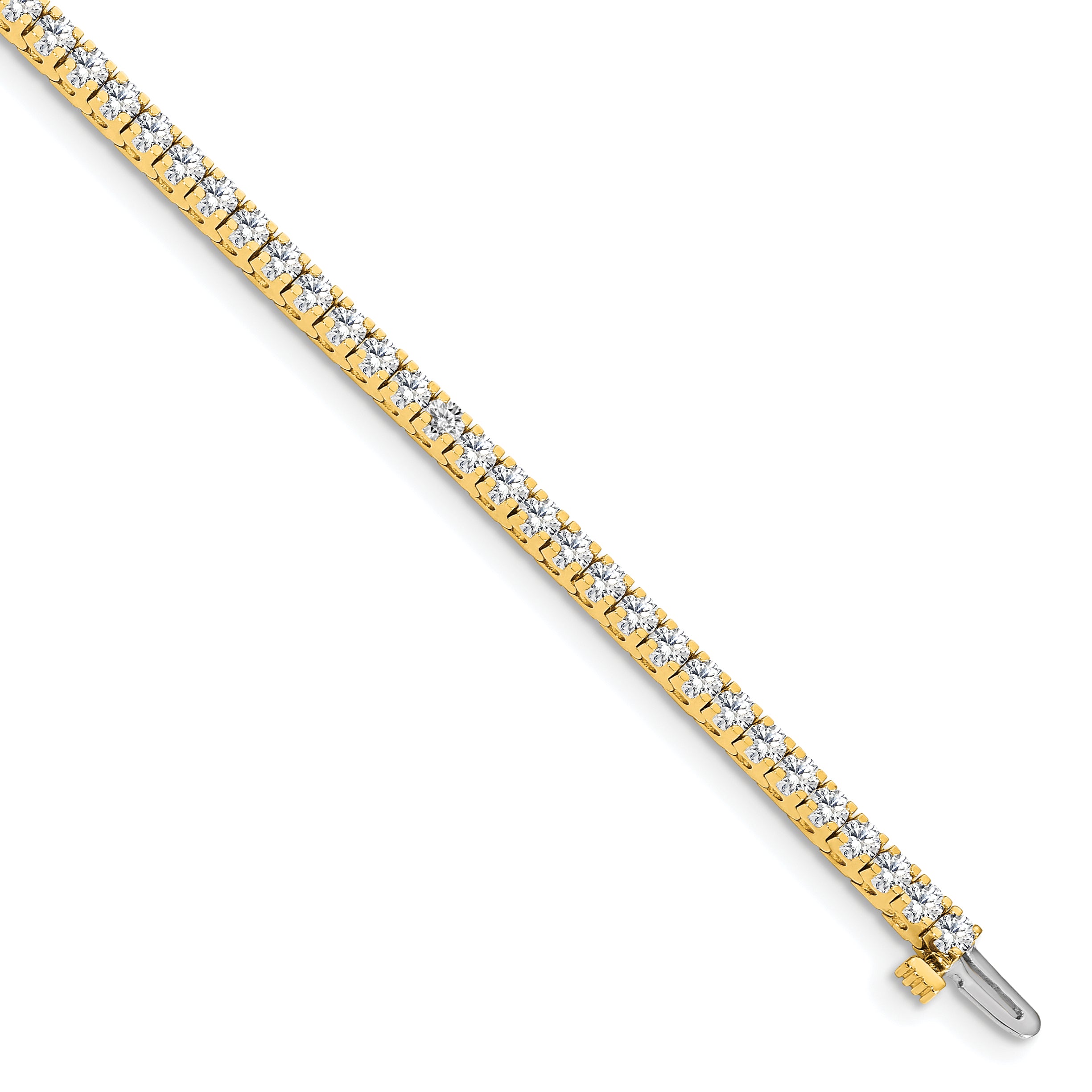 14k Complete 2.17 carat Round AA Diamond 4-prong 7 inch Tennis Bracelet