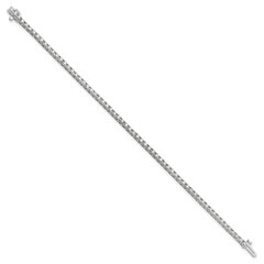 14k White Gold Complete 2.17 carat Round AA Diamond 4-prong 7 inch Tennis Bracelet