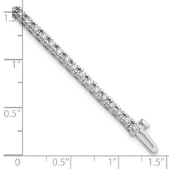 14k White Gold Holds 2.17 carat 62-2.0mm Round Diamond 4-prong 7 inch Tennis Bracelet Mounting (No Stone Included)