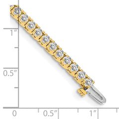14k Complete 2.18 carat Round VS Diamond 4-prong 7 inch Tennis Bracelet