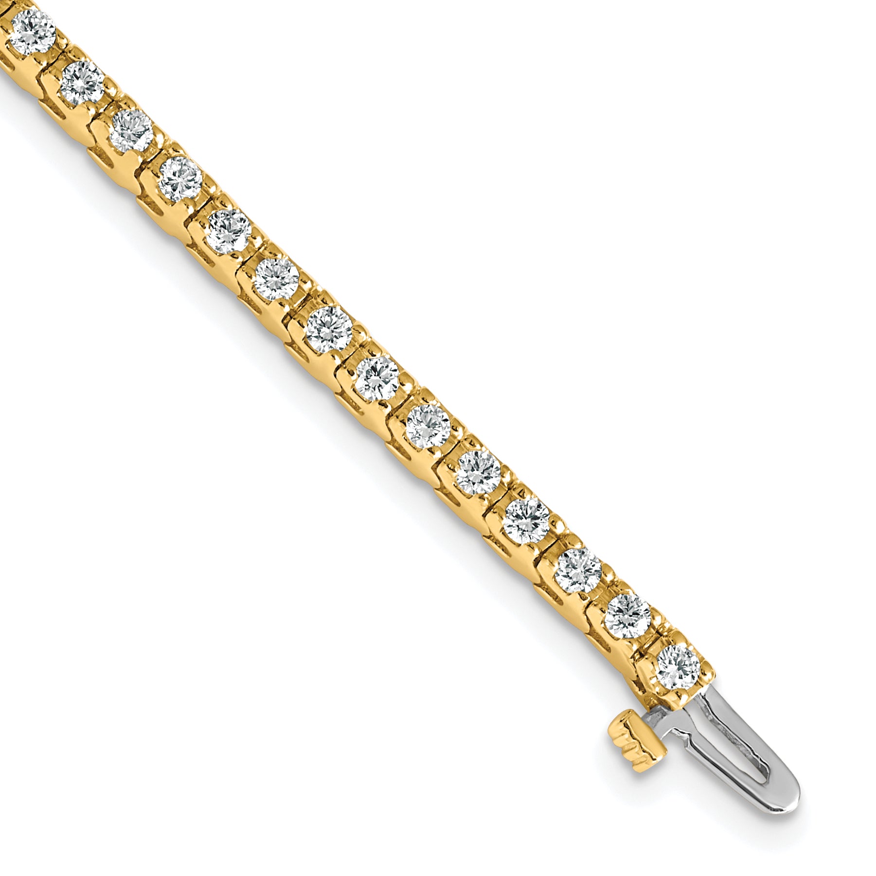 14k Complete 2.18 carat Round AAA Diamond 4-prong 7 inch Tennis Bracelet