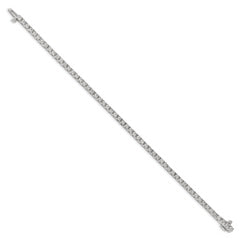 14k White Gold Holds 2.18 carat 56-2.1mm Round Diamond 4-prong 7 inch Tennis Bracelet Mounting (No Stone Included)