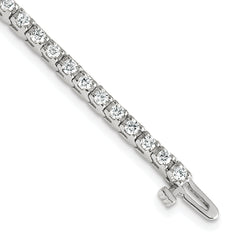 14k White Gold Holds 2.18 carat 56-2.1mm Round Diamond 4-prong 7 inch Tennis Bracelet Mounting (No Stone Included)