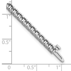 14k White Gold Holds 2.86 carat 55-2.4mm Round Diamond 4-prong 7 inch Tennis Bracelet Mounting (No Stone Included)