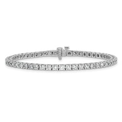 14k White Gold Complete 2.86 carat Round AA Diamond 4-prong 7 inch Tennis Bracelet
