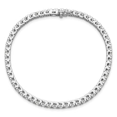 14k White Gold Complete 2.86 carat Round AA Diamond 4-prong 7 inch Tennis Bracelet
