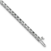 14k White Gold Complete 2.86 carat Round AA Diamond 4-prong 7 inch Tennis Bracelet