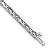 14k White Gold Holds 2.86 carat 55-2.4mm Round Diamond 4-prong 7 inch Tennis Bracelet Mounting (No Stone Included)