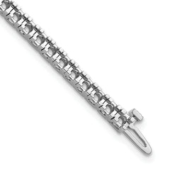 14k White Gold Holds 2.86 carat 55-2.4mm Round Diamond 4-prong 7 inch Tennis Bracelet Mounting (No Stone Included)