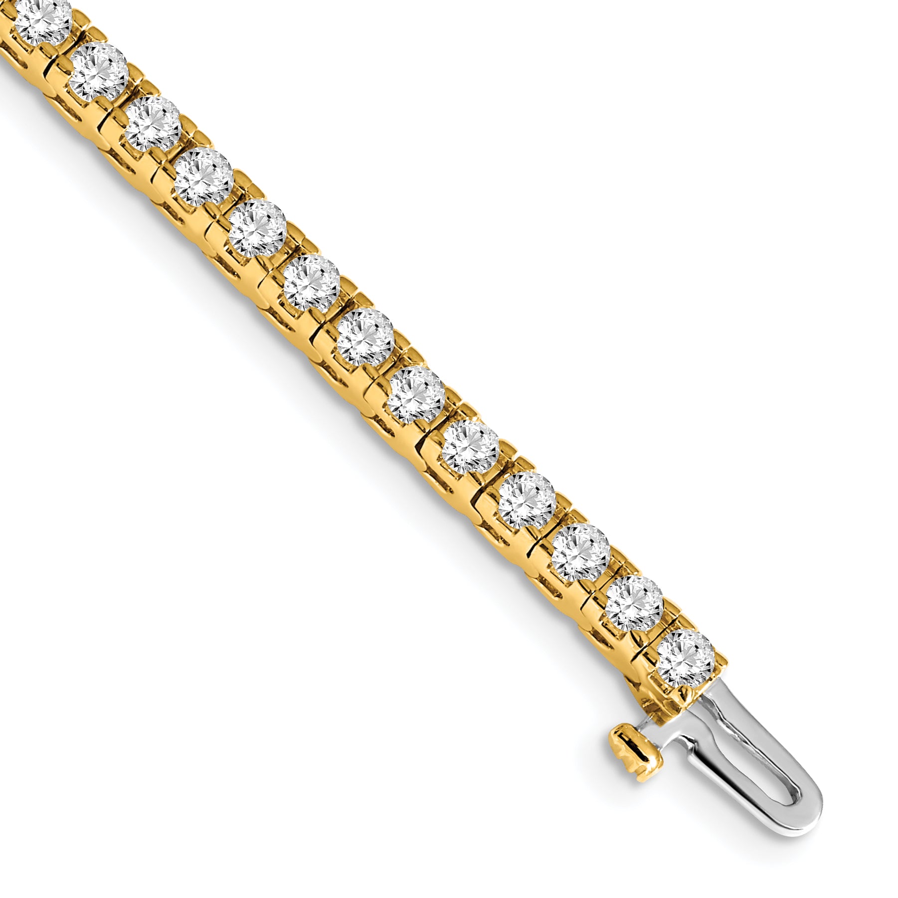 14k Complete 4.1 carat Round A Diamond 4-prong 7 inch Tennis Bracelet