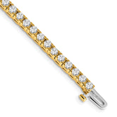 14k Complete 4.1 carat Round AA Diamond 4-prong 7 inch Tennis Bracelet