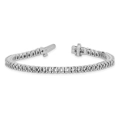14k White Gold Holds 4.1 carat 52-2.7mm Round Diamond 4-prong 7 inch Tennis Bracelet Mounting (No Stone Included)