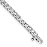 14k White Gold Complete 4.1 carat Round AA Diamond 4-prong 7 inch Tennis Bracelet