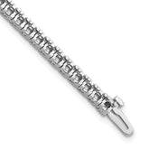 14k White Gold Holds 4.1 carat 52-2.7mm Round Diamond 4-prong 7 inch Tennis Bracelet Mounting (No Stone Included)