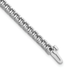 14k White Gold Holds 4.1 carat 52-2.7mm Round Diamond 4-prong 7 inch Tennis Bracelet Mounting (No Stone Included)