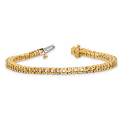 14k Holds 4.65 carat 50-2.9mm Round Diamond 4-prong 7 inch Tennis Bracelet Mounting (No Stone Included)