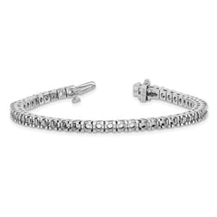 14k White Gold Holds 4.65 carat 50-2.9mm Round Diamond 4-prong 7 inch Tennis Bracelet Mounting (No Stone Included)