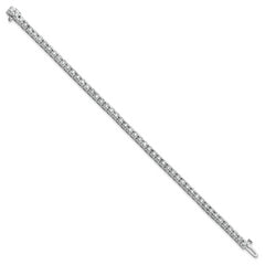 14k White Gold Complete 4.65 carat Round AA Diamond 4-prong 7 inch Tennis Bracelet