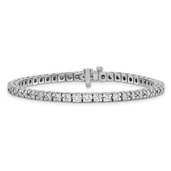 14k White Gold Complete 4.65 carat Round AA Diamond 4-prong 7 inch Tennis Bracelet