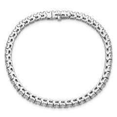 14k White Gold Complete 4.65 carat Round AA Diamond 4-prong 7 inch Tennis Bracelet