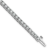 14k White Gold Complete 4.65 carat Round AA Diamond 4-prong 7 inch Tennis Bracelet