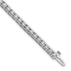 14k White Gold Complete 4.65 carat Round AA Diamond 4-prong 7 inch Tennis Bracelet