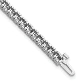 14k White Gold Holds 4.65 carat 50-2.9mm Round Diamond 4-prong 7 inch Tennis Bracelet Mounting (No Stone Included)
