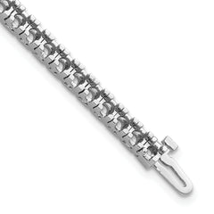 14k White Gold Holds 4.65 carat 50-2.9mm Round Diamond 4-prong 7 inch Tennis Bracelet Mounting (No Stone Included)