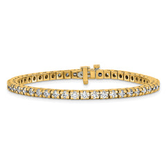 14k Complete 4.65 carat Round A Diamond 4-prong 7 inch Tennis Bracelet
