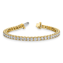 14k Complete 6.44 carat Round AAA Diamond 4-prong 7 inch Tennis Bracelet