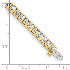 14k Complete 6.44 carat Round AAA Diamond 4-prong 7 inch Tennis Bracelet