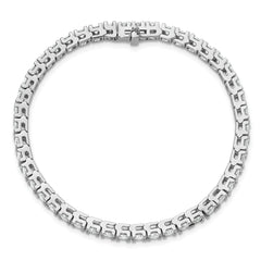 14k White Gold Complete 6.44 carat Round AA Diamond 4-prong 7 inch Tennis Bracelet