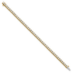 14k Holds 6.44 carat 46-3.25mm Round Diamond 4-prong 7 inch Tennis Bracelet Mounting (No Stone Included)