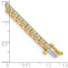 14k Holds 1.75 carat 44-2.2mm Round Diamond 4-prong 7 inch Tennis Bracelet Mounting (No Stone Included)