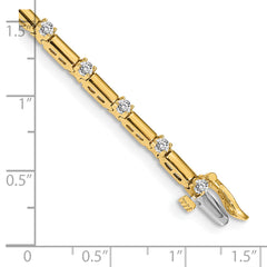 14k Complete 1 carat Round AAA Diamond Bar Link 7 inch Tennis Bracelet