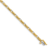 14k Complete 1 carat Round VS Diamond Bar Link 7 inch Tennis Bracelet