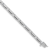 14k White Gold Holds 2.1 carat 15-3.3mm Round Diamond Bar Link 7 inch Tennis Bracelet Mounting (No Stone Included)