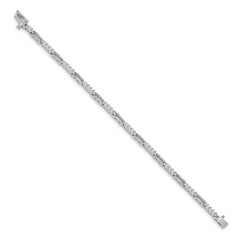 14k White Gold Holds 1.5 carat 28-2.4mm Round Diamond Paperclip Link 7 inch Tennis Bracelet Mounting (No Stone Included)