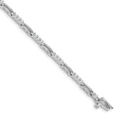 14k White Gold Holds 1.5 carat 28-2.4mm Round Diamond Paperclip Link 7 inch Tennis Bracelet Mounting (No Stone Included)