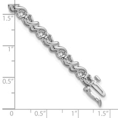 14k White Gold Holds 1.17 carat 30-2.1mm Round Diamond Fancy Swirl 7 inch Tennis Bracelet Mounting (No Stone Included)