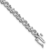 14k White Gold Holds 1.17 carat 30-2.1mm Round Diamond Fancy Swirl 7 inch Tennis Bracelet Mounting (No Stone Included)