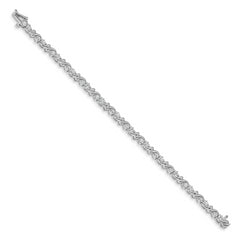 14k White Gold Holds 1.45 carat 28-2.4mm Round Diamond Fancy Swirl 7 inch Tennis Bracelet Mounting (No Stone Included)