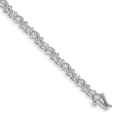 14k White Gold Holds 1.45 carat 28-2.4mm Round Diamond Fancy Swirl 7 inch Tennis Bracelet Mounting (No Stone Included)