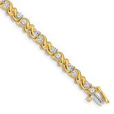 14k Holds 2.88 carat 28-3mm Round Diamond Fancy Swirl 7 inch Tennis Bracelet Mounting (No Stone Included)